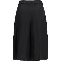 Black Viscose Bermuda Shorts