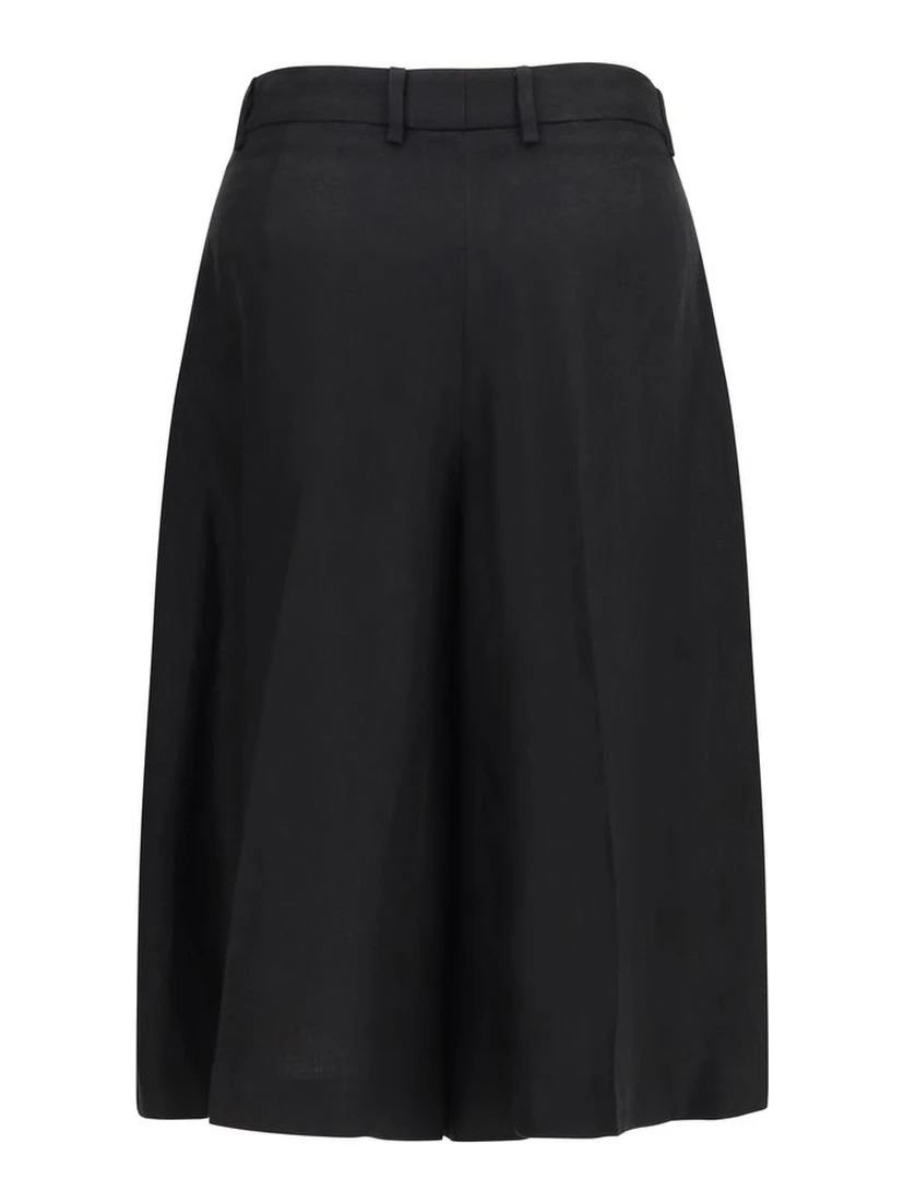 Black Viscose Bermuda Shorts