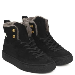 Black Cowhide Women Sneaker