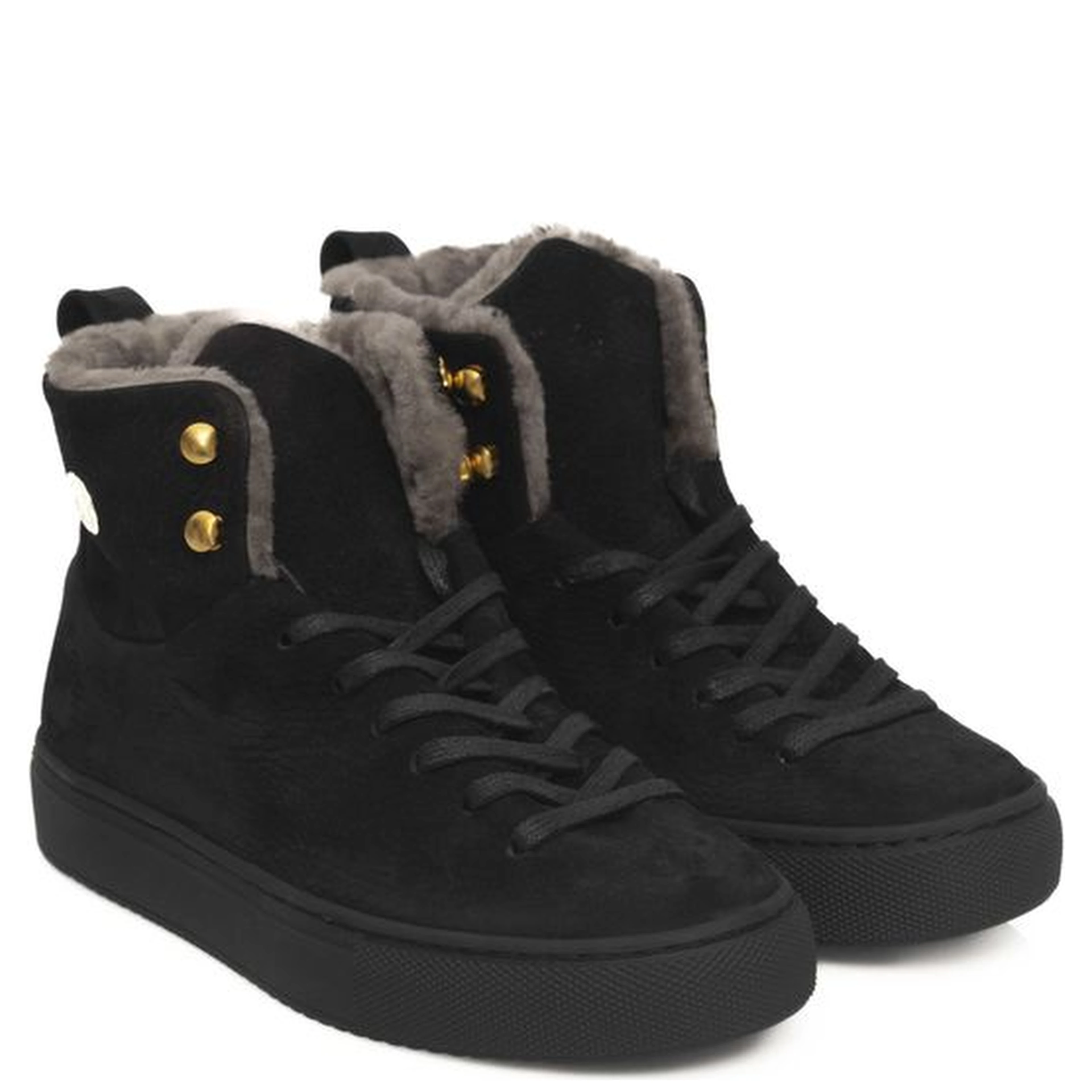 Black Cowhide Women Sneaker