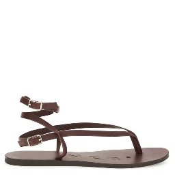 Brown Calf Leather Bos Taurus Flat Sandals