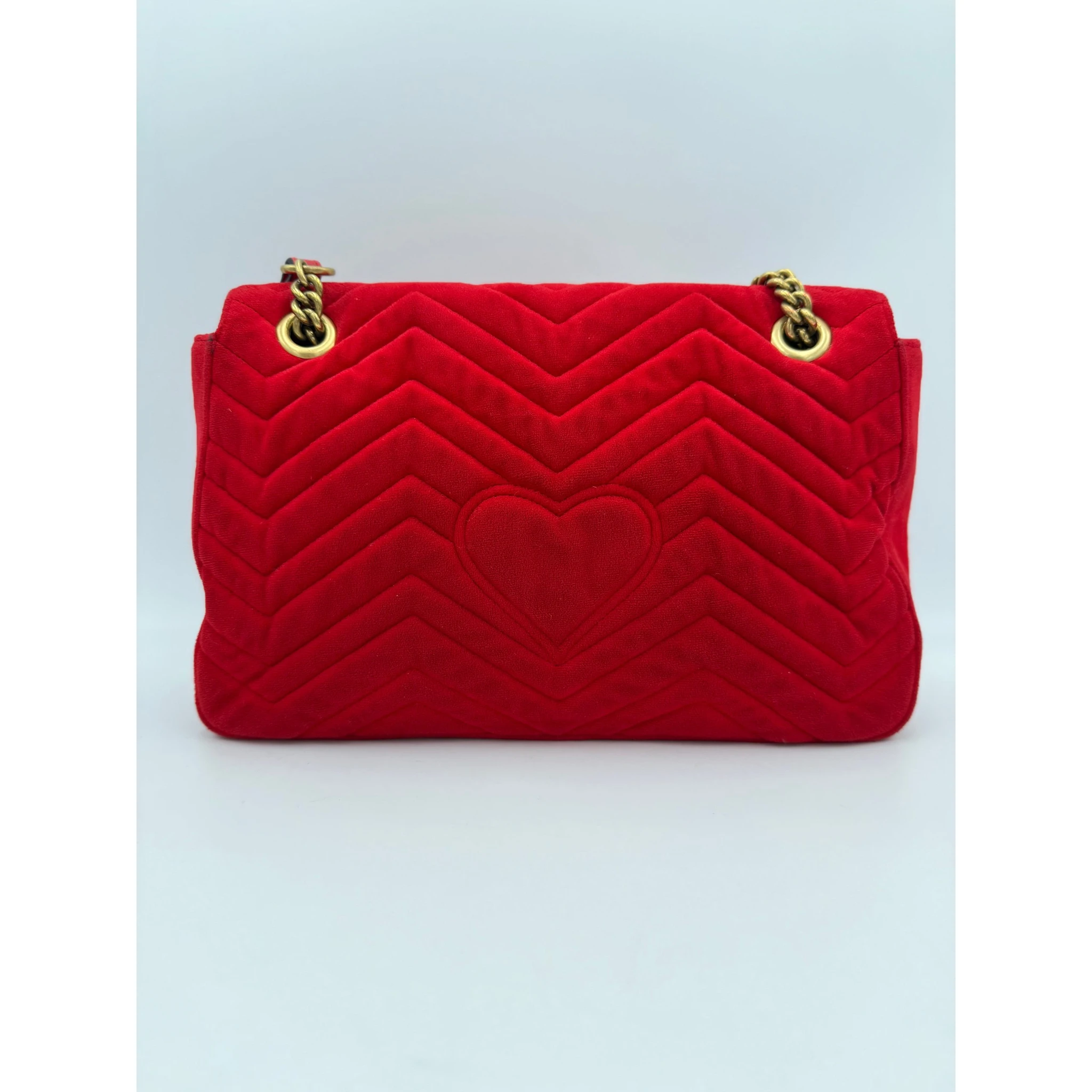 GUCCI MARMONT Red Velvet Handbag