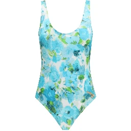 Blue Polyamide One-Piece Swimsuit