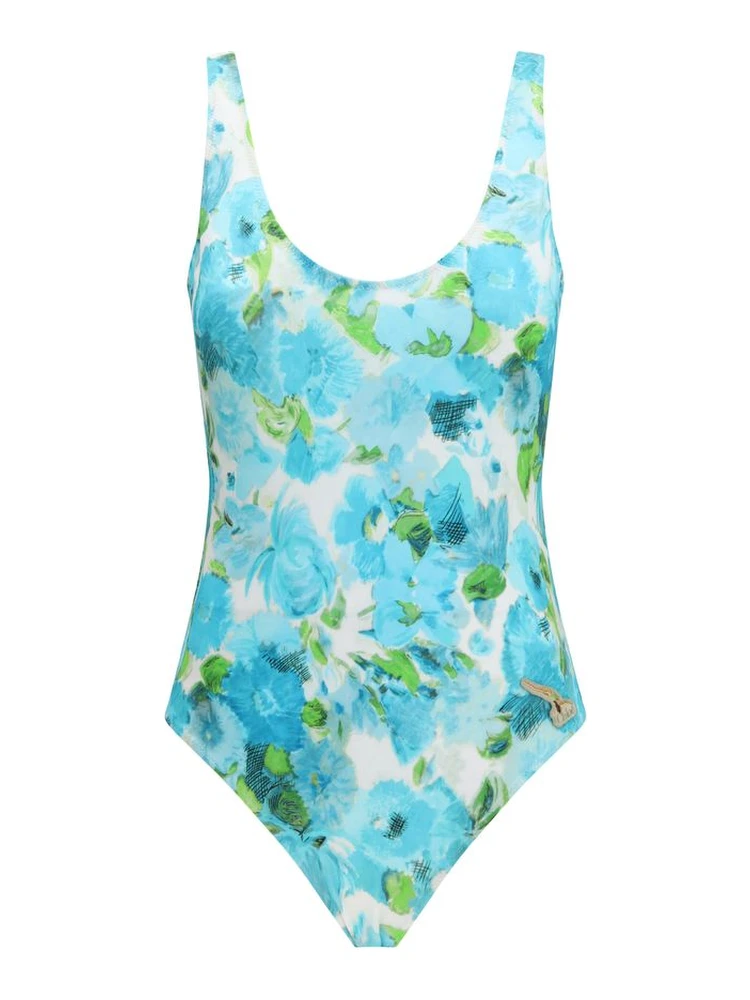 Blue Polyamide One-Piece Swimsuit