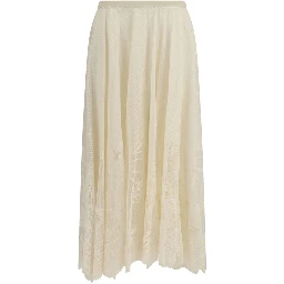 Beige Cotton Long Skirt