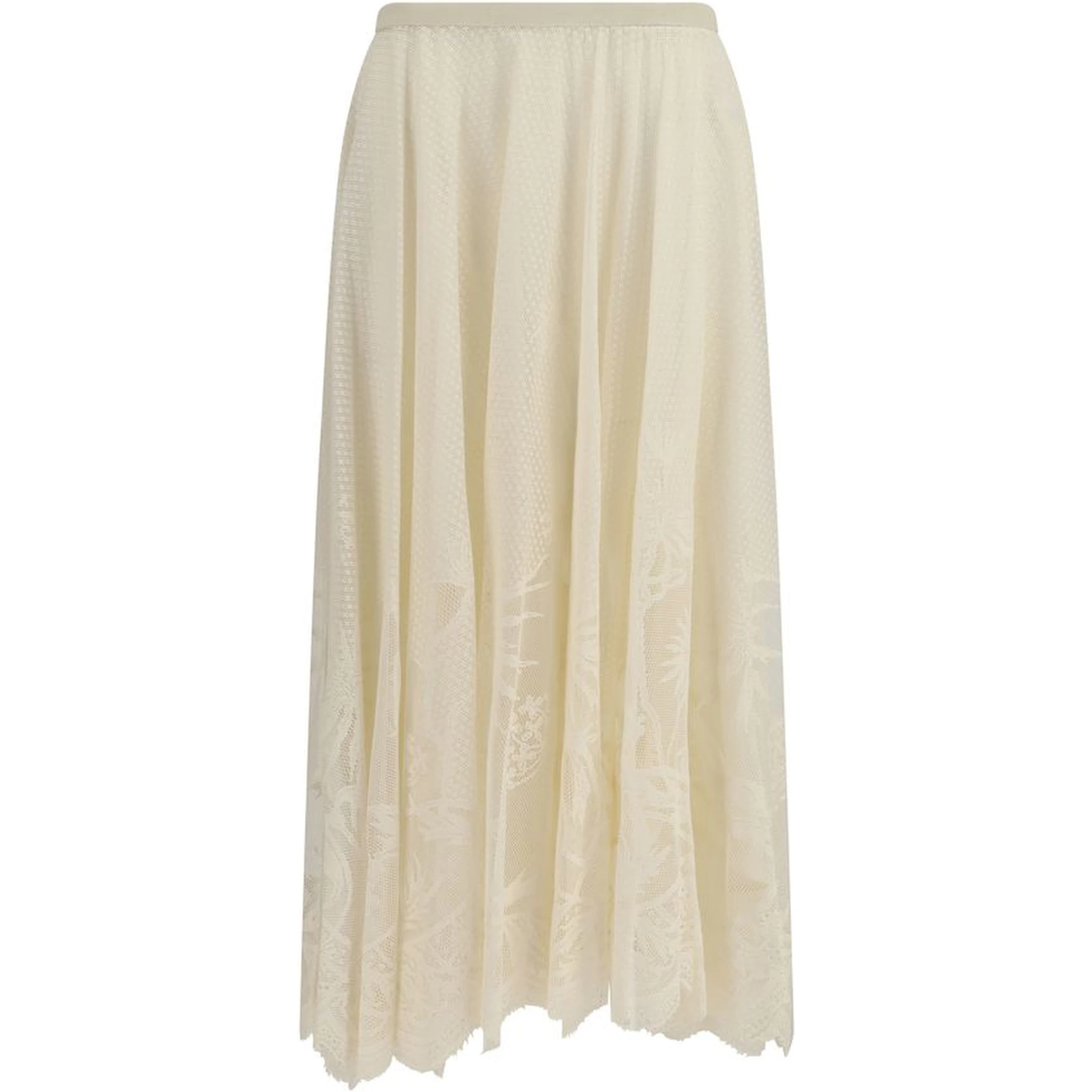 Beige Cotton Long Skirt