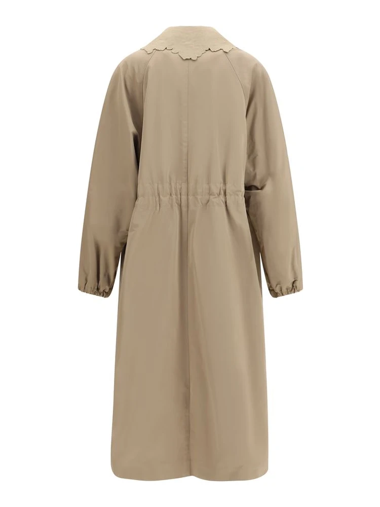 Beige Polyester Coat alternative
