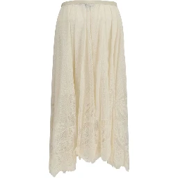 Beige Cotton Long Skirt