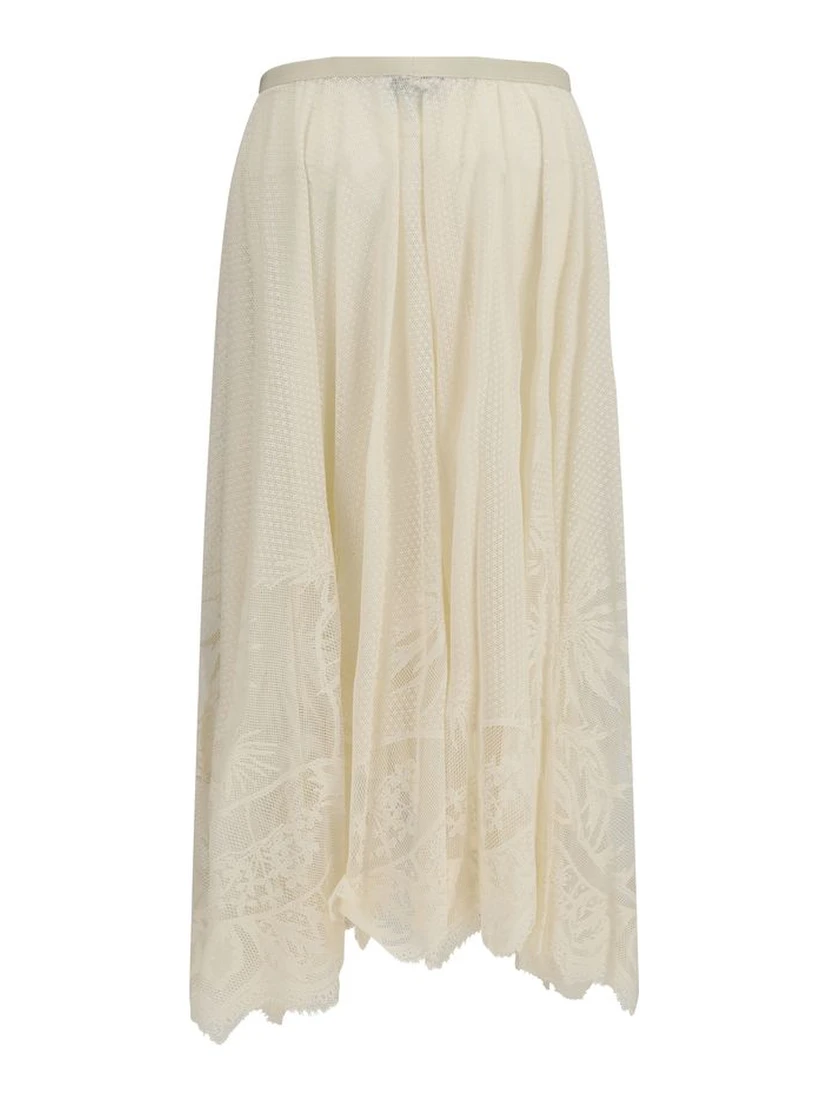 Beige Cotton Long Skirt