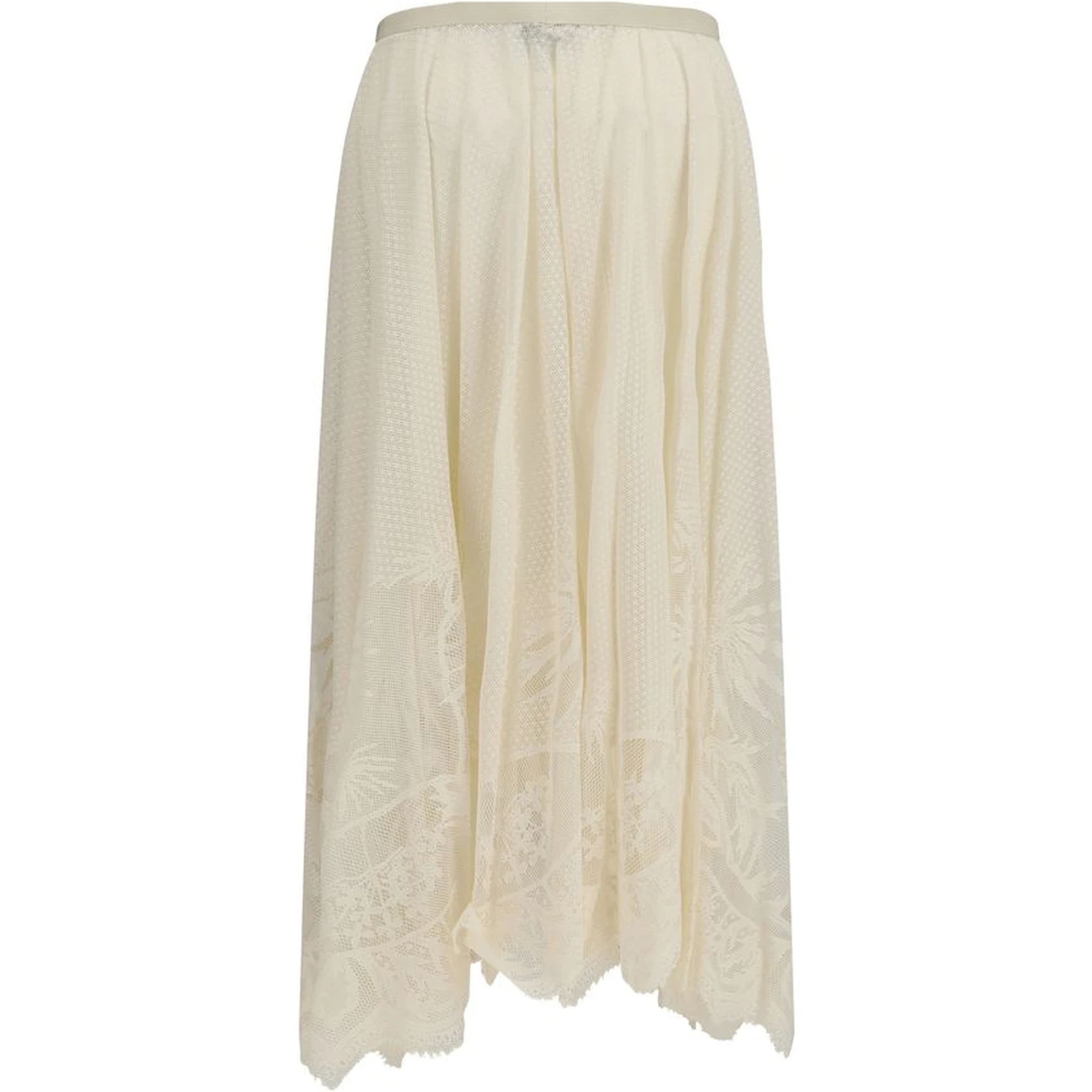 Beige Cotton Long Skirt