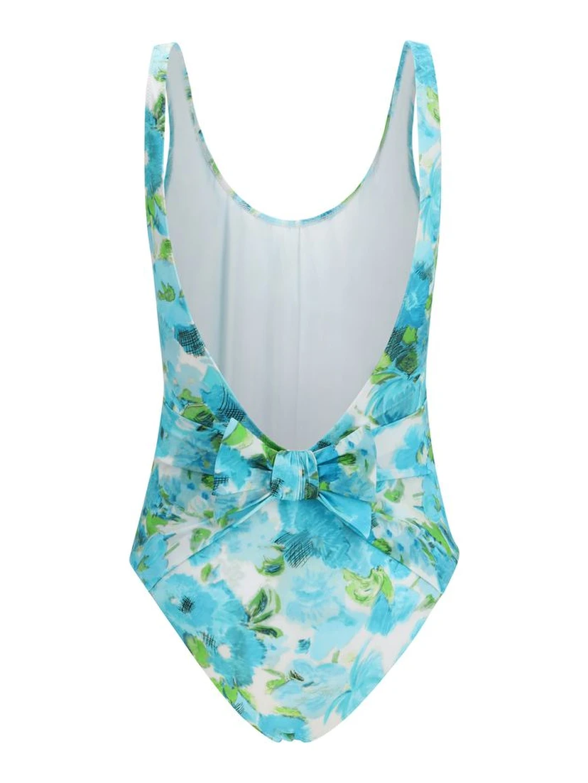 Blue Polyamide One-Piece Swimsuit