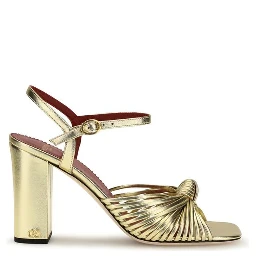 Gold Calf Leather Bos Taurus Platform Sandals