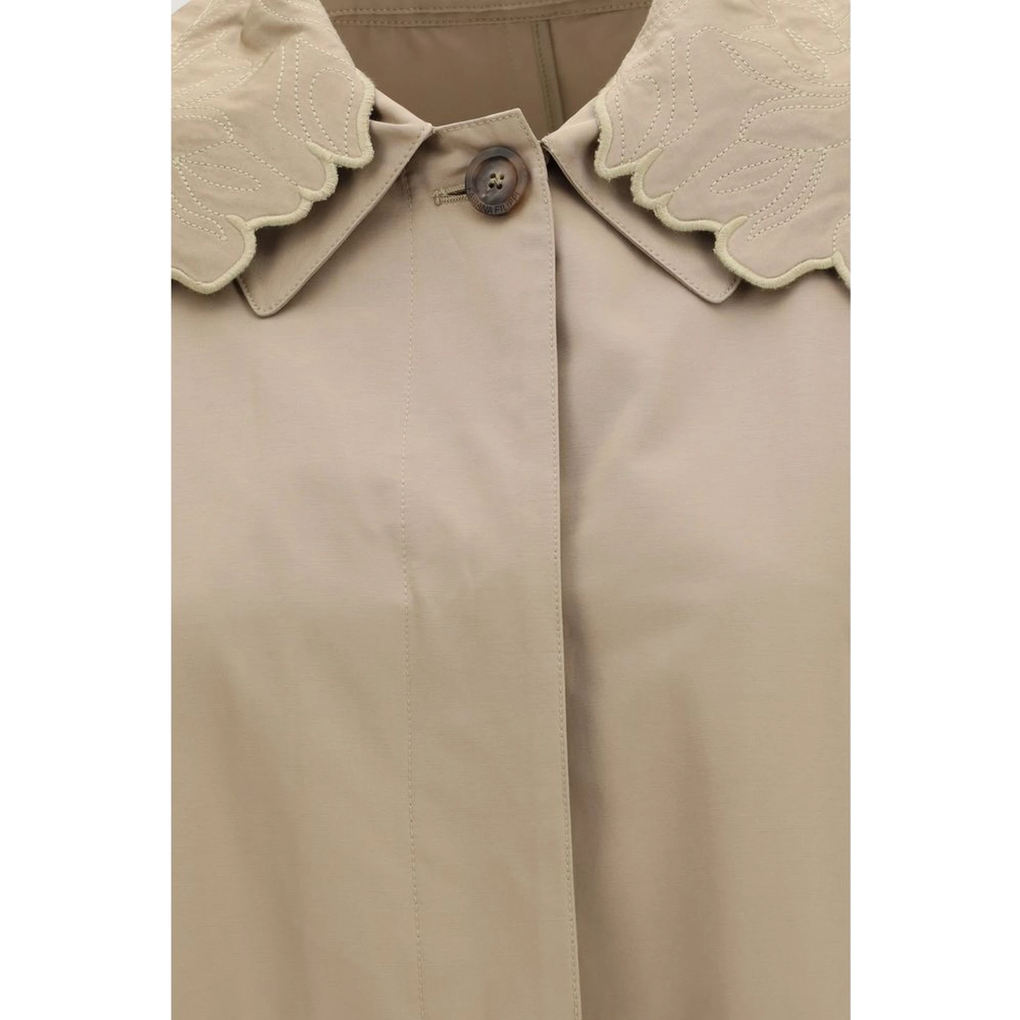 Beige Polyester Coat