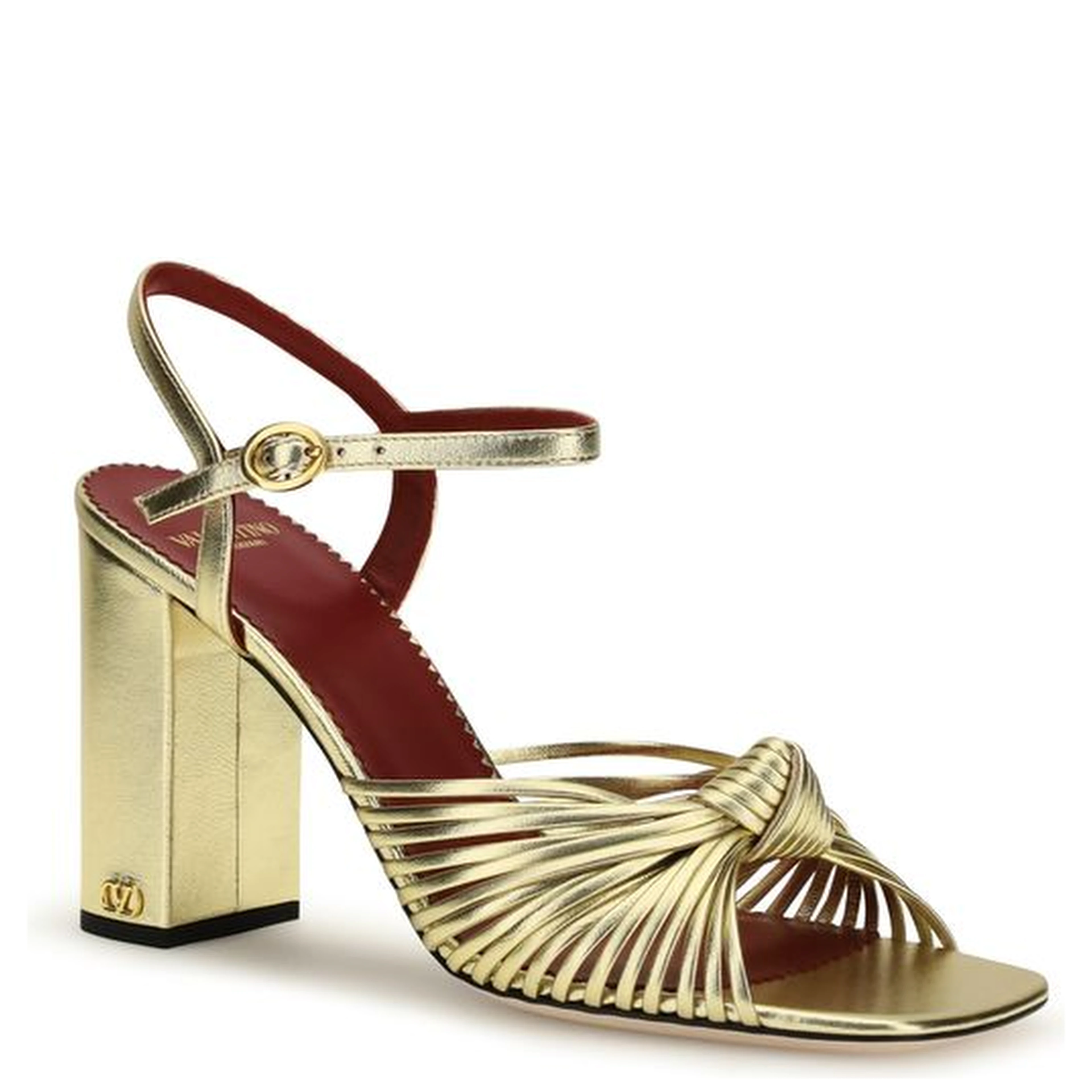 Gold Calf Leather Bos Taurus Platform Sandals