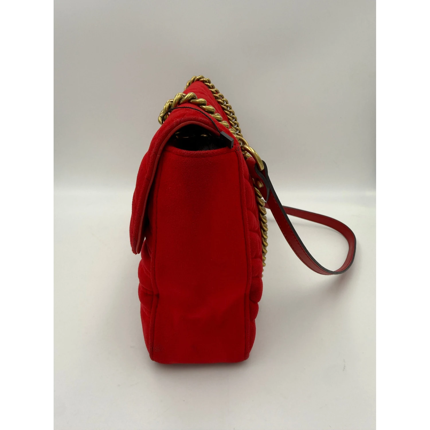 GUCCI MARMONT Red Velvet Handbag