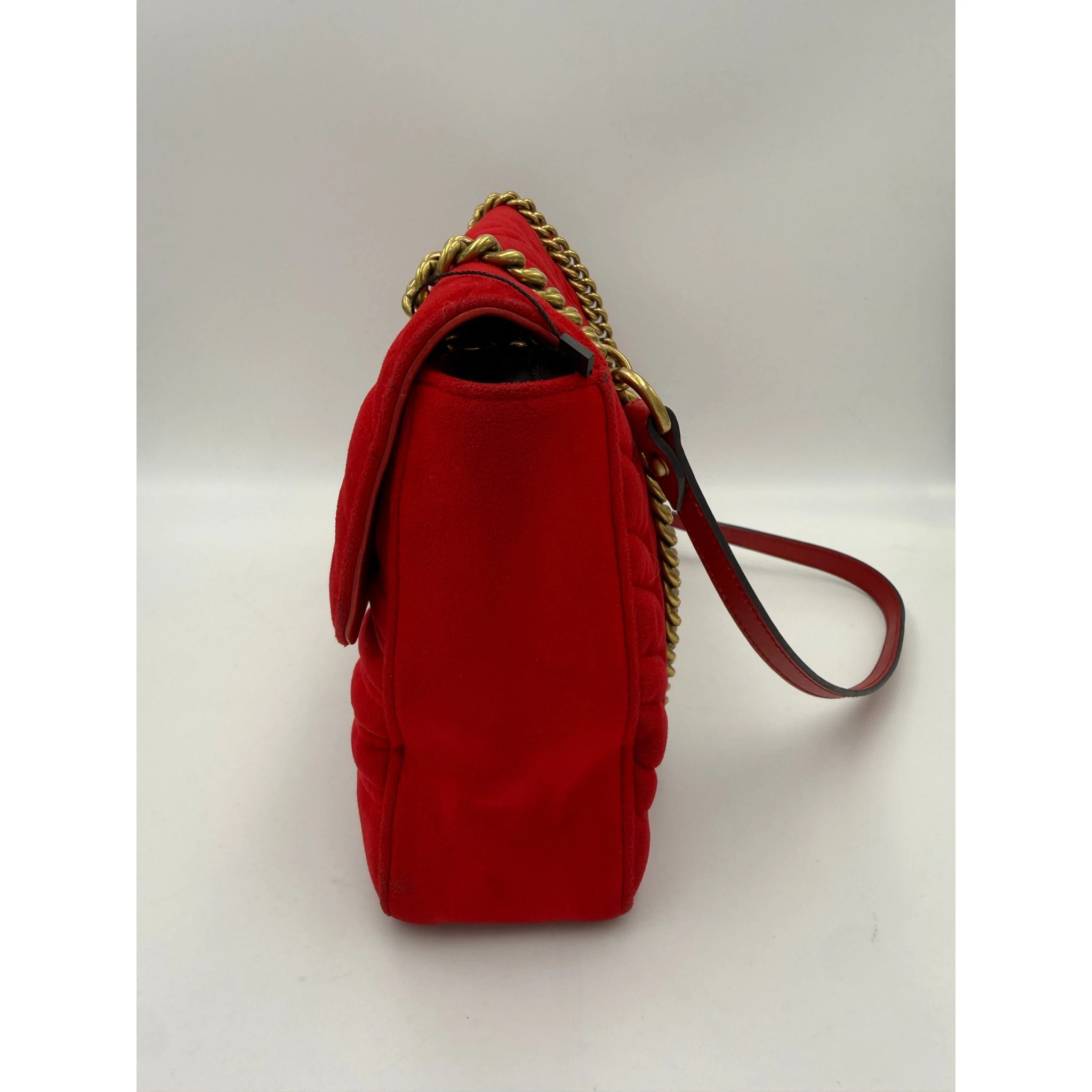 GUCCI MARMONT Red Velvet Handbag