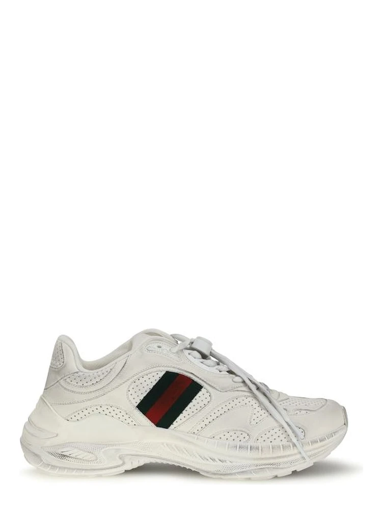 White Calf Leather Bos Taurus Athletic Sneakers