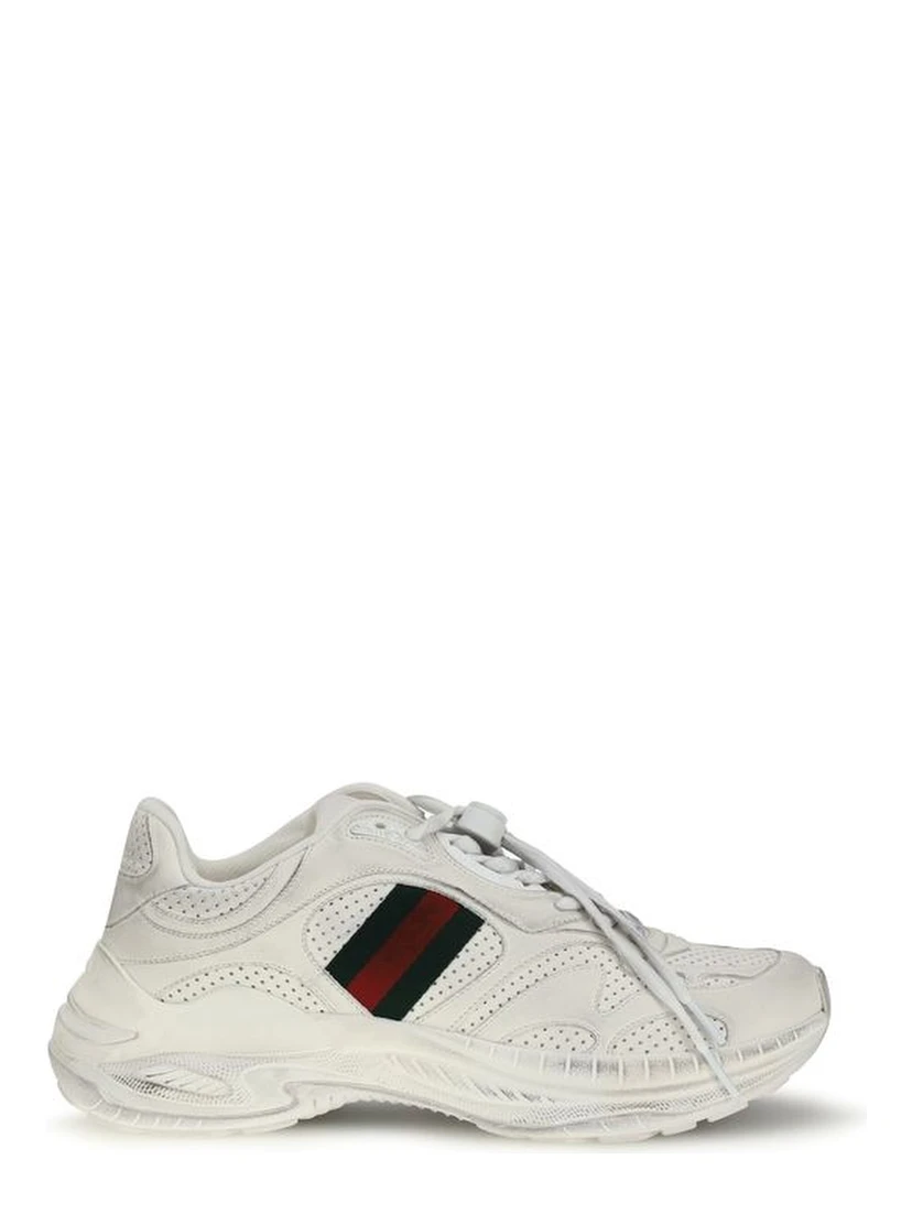 White Calf Leather Bos Taurus Athletic Sneakers