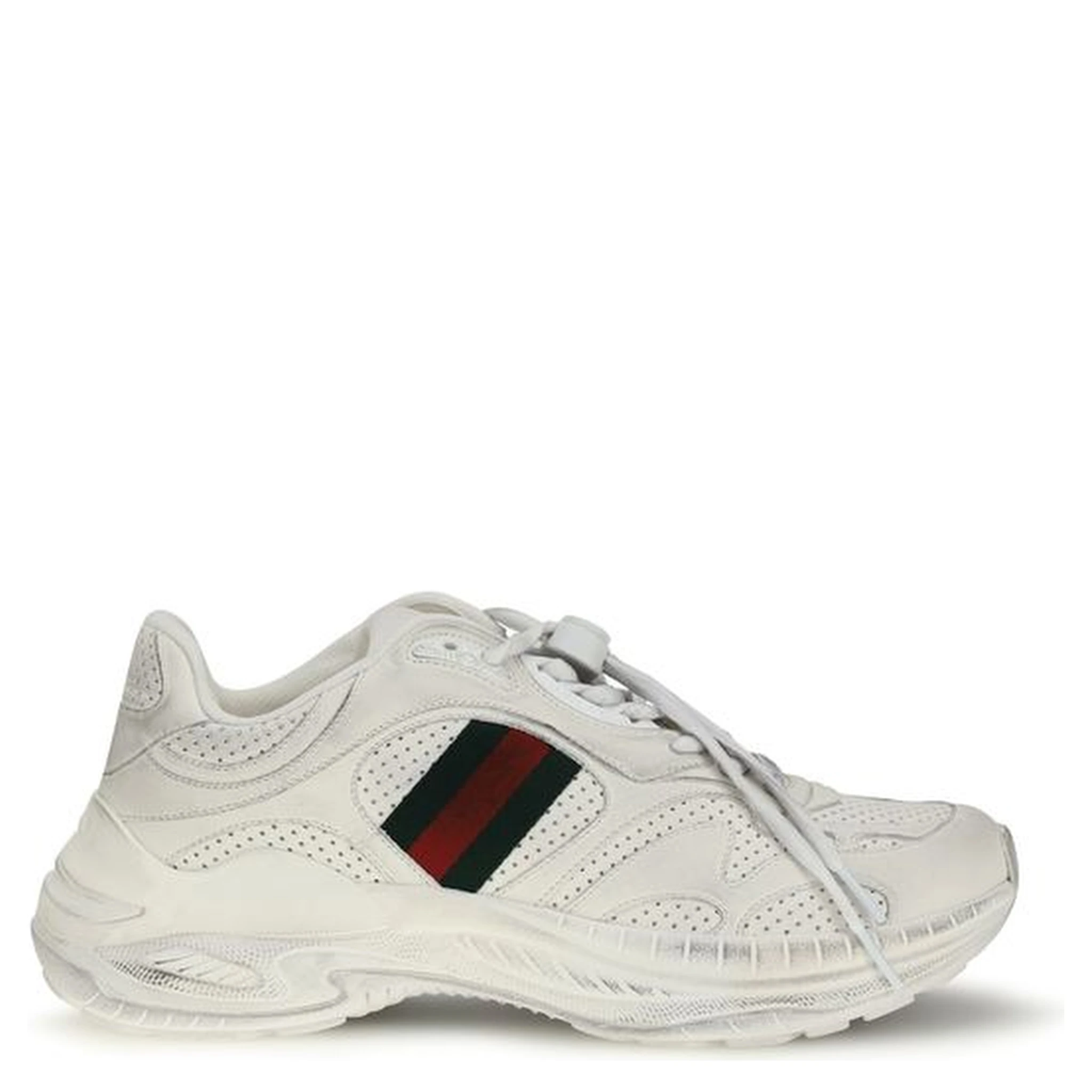 White Calf Leather Bos Taurus Athletic Sneakers
