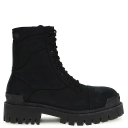Black Calf Leather Bos Taurus Lace-Up Boots