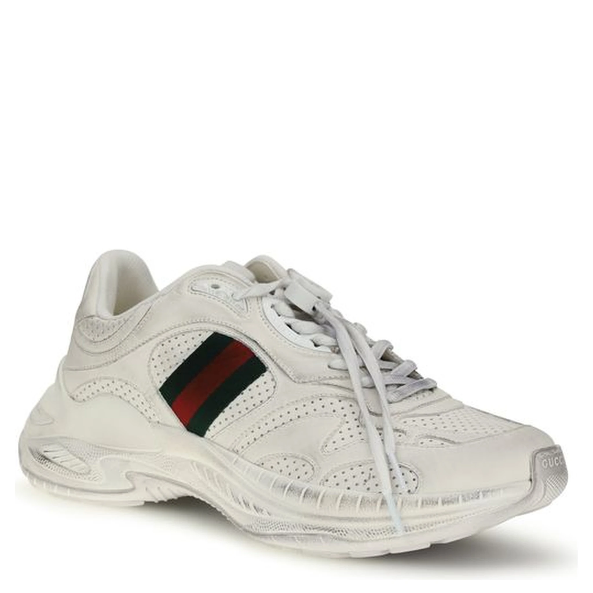 White Calf Leather Bos Taurus Athletic Sneakers