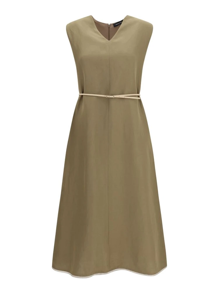 Bicolor Polyamide Long Dress