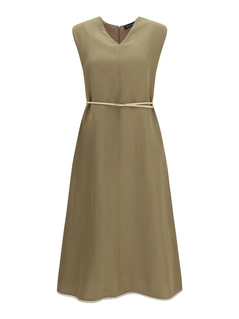 Bicolor Polyamide Long Dress