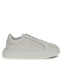 White Calf Leather Bos Taurus Chunky Sneakers