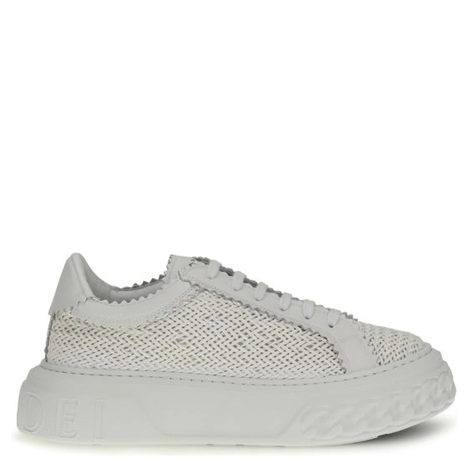 White Calf Leather Bos Taurus Chunky Sneakers