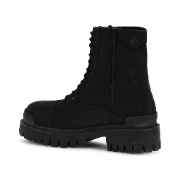 Black Calf Leather Bos Taurus Lace-Up Boots