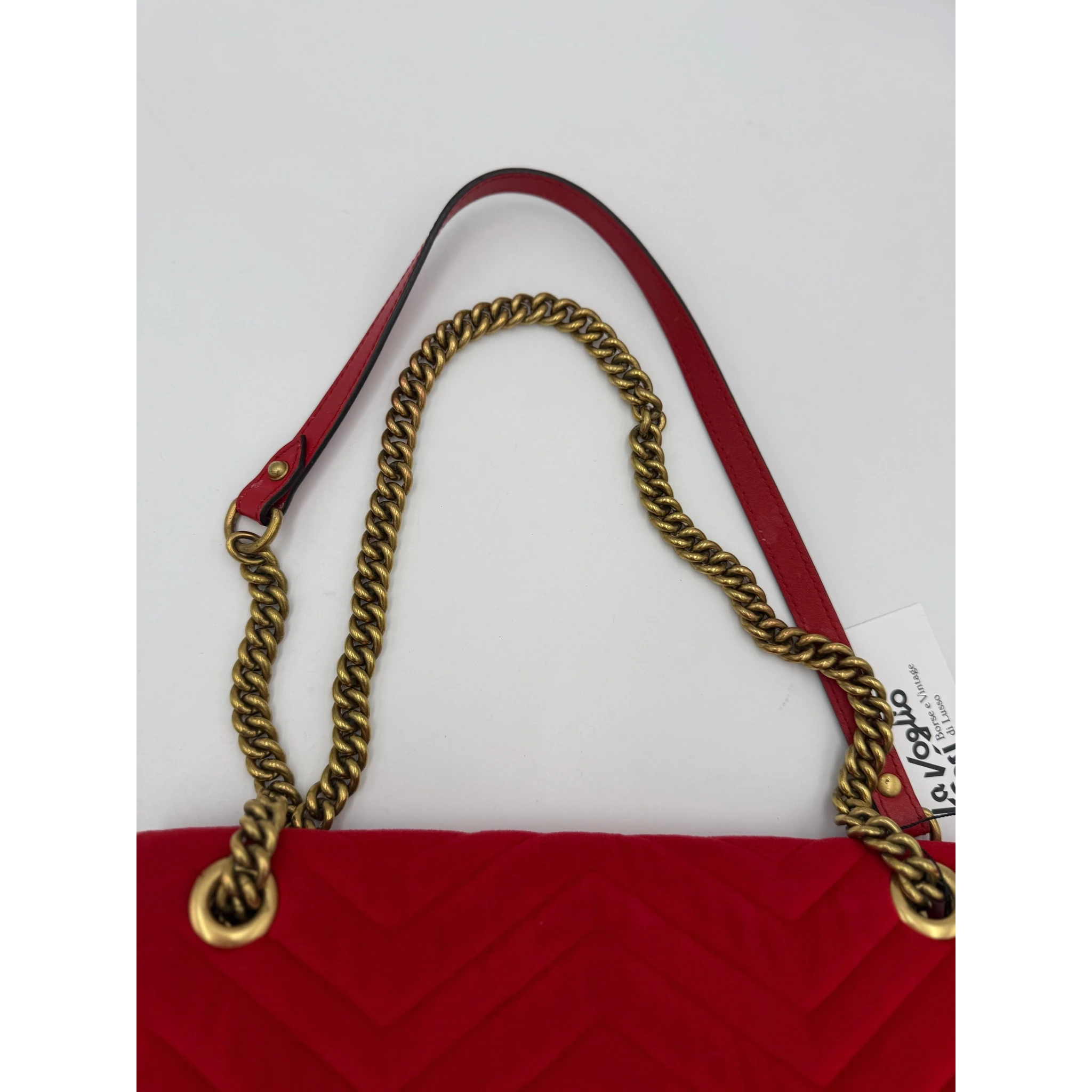 GUCCI MARMONT Red Velvet Handbag
