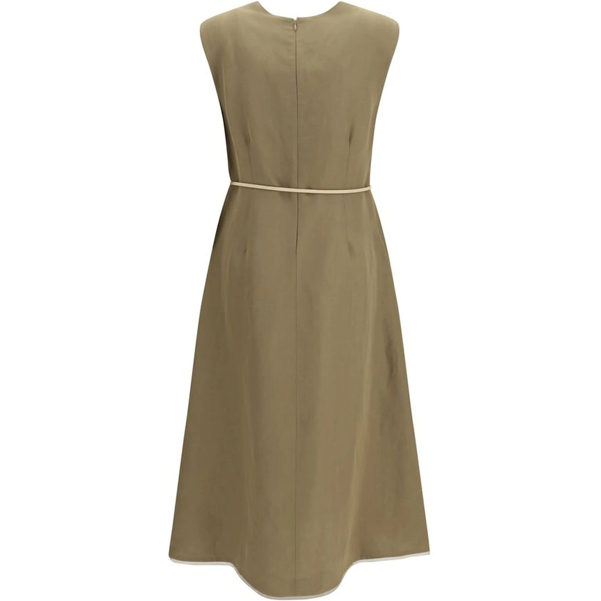 Bicolor Polyamide Long Dress