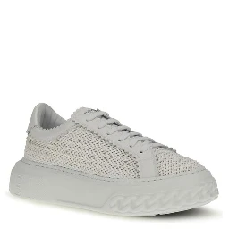 White Calf Leather Bos Taurus Chunky Sneakers