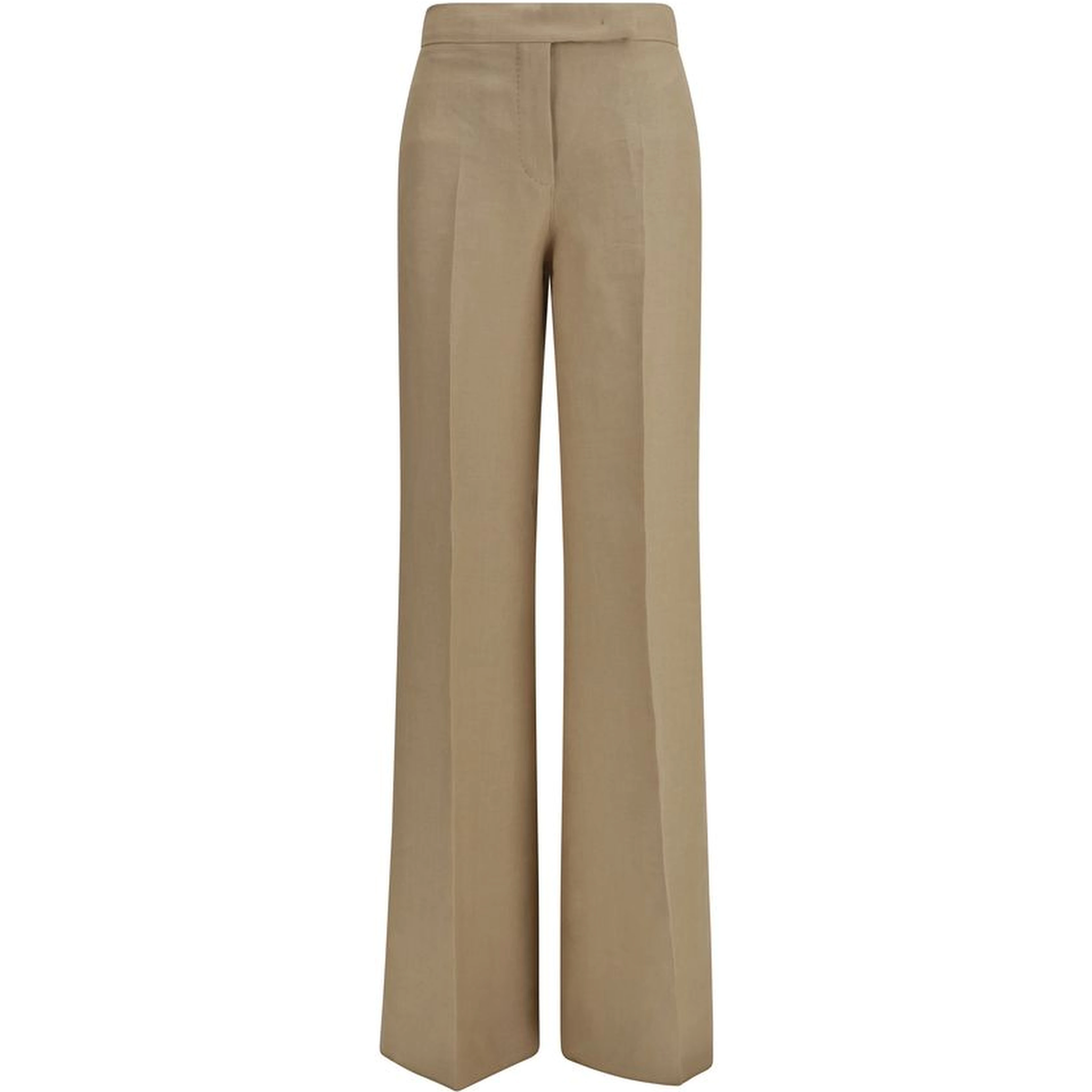 Beige Linen Casual Pants