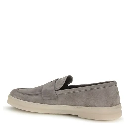 Gray Calf Leather Bos Taurus Slip-On Loafers
