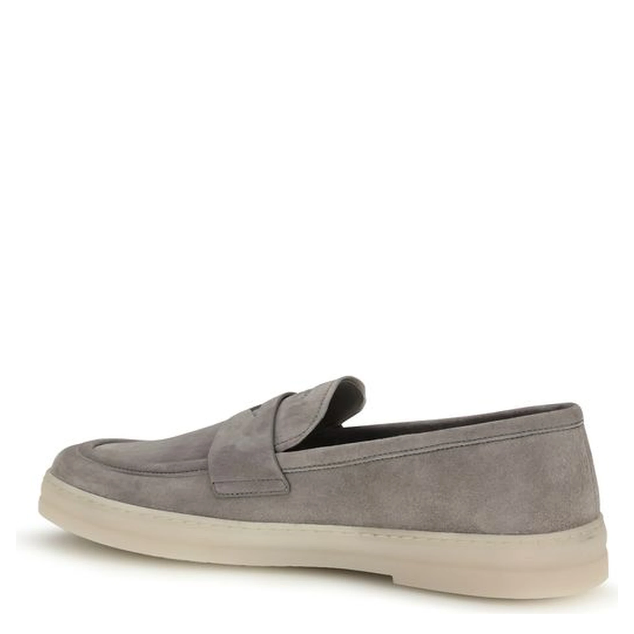 Gray Calf Leather Bos Taurus Slip-On Loafers