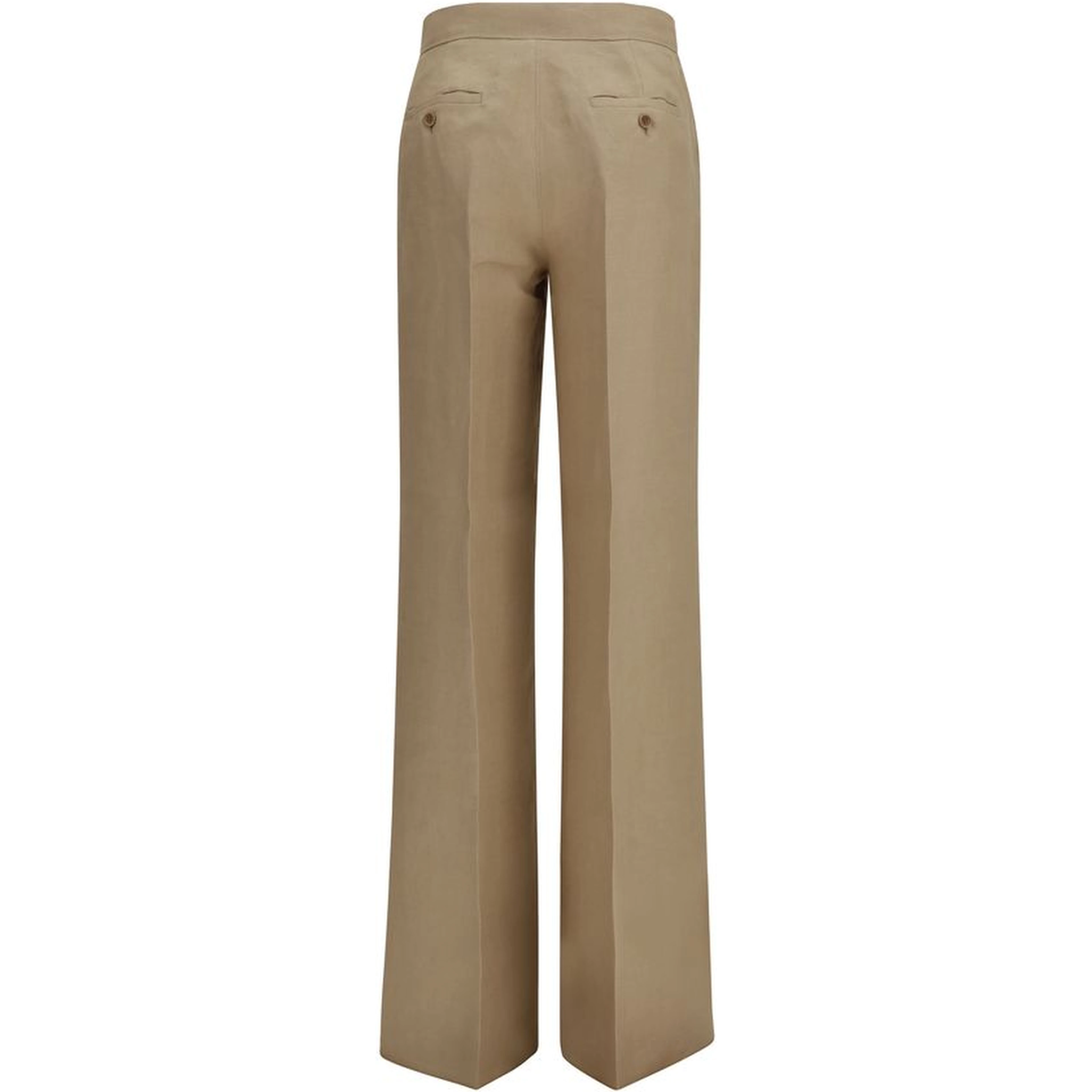 Beige Linen Casual Pants