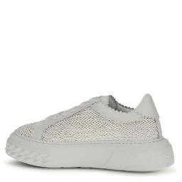 White Calf Leather Bos Taurus Chunky Sneakers
