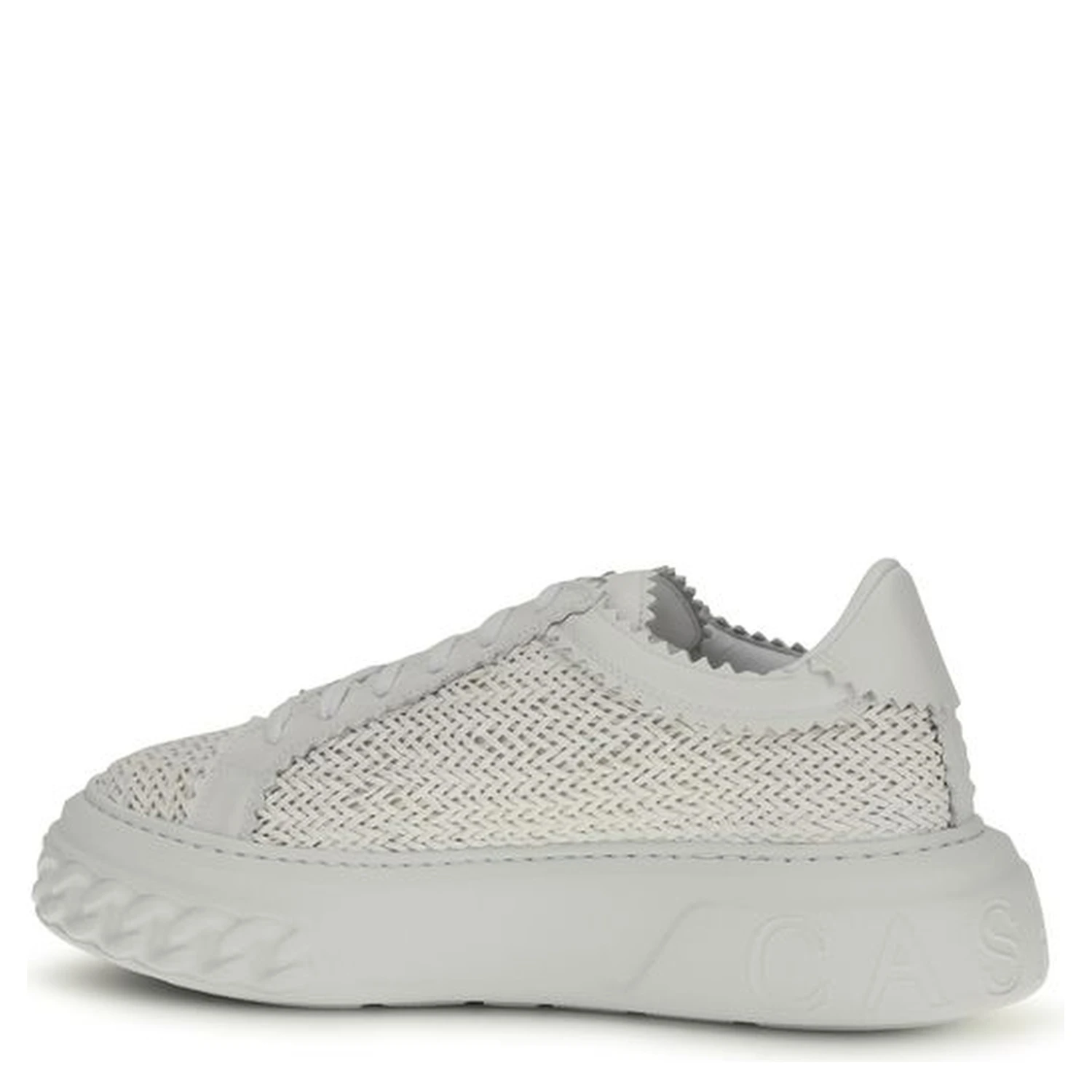 White Calf Leather Bos Taurus Chunky Sneakers