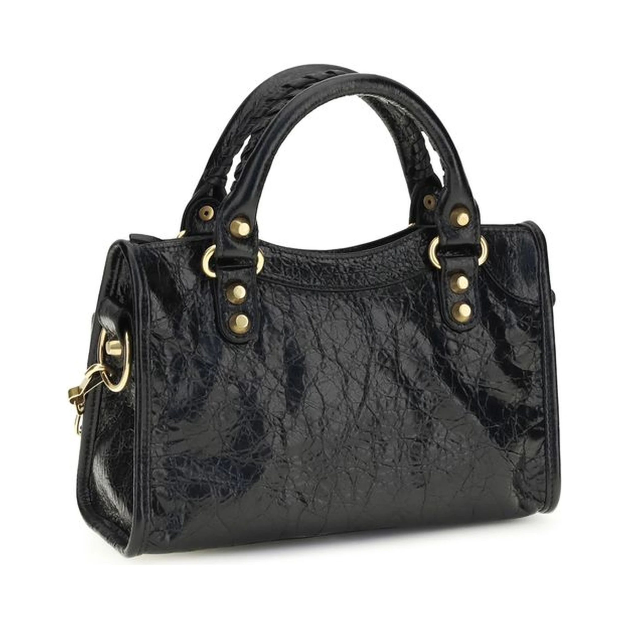 حقيبة كتف من جلد الخروف الأسود (Ovis Aries Aries)