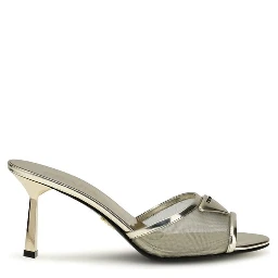 Silver Calf Leather Bos Taurus Stiletto Heel Sandals