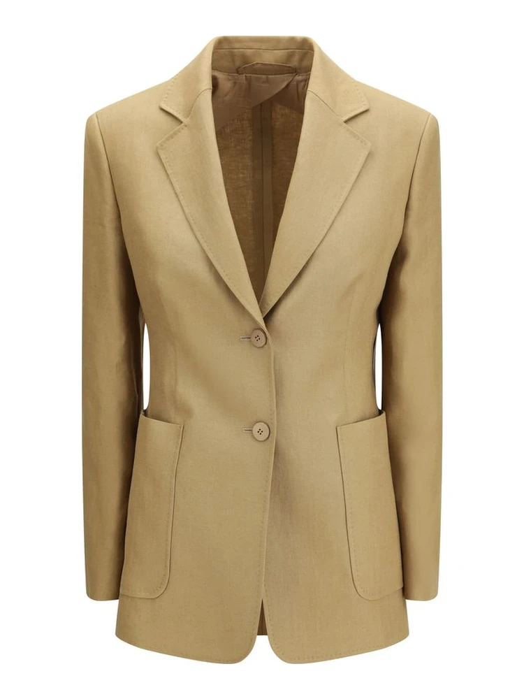 Beige Linen Jackets And Coat