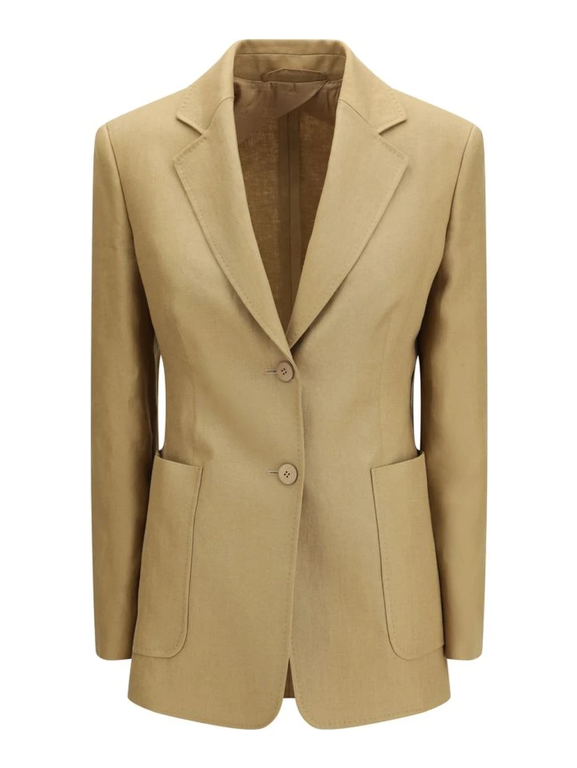 Beige Linen Jackets And Coat