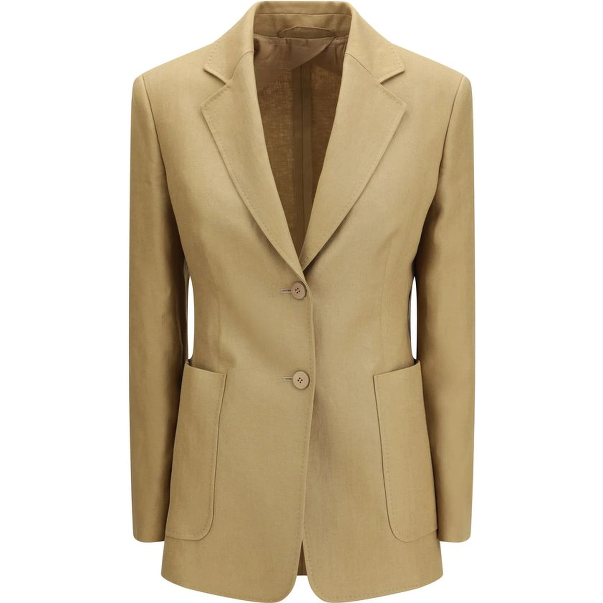 Beige Linen Jackets And Coat