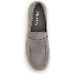 Gray Calf Leather Bos Taurus Slip-On Loafers