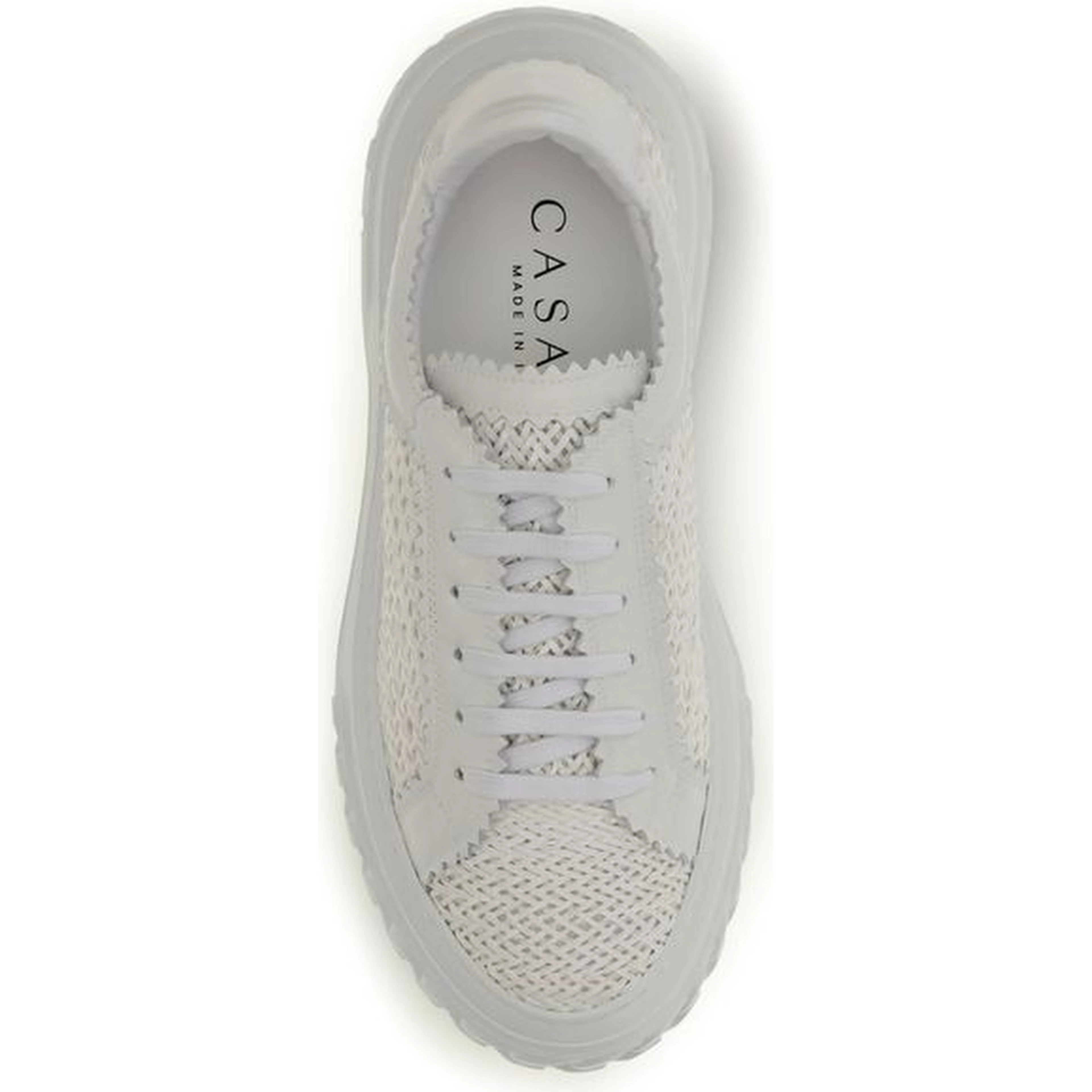 White Calf Leather Bos Taurus Chunky Sneakers