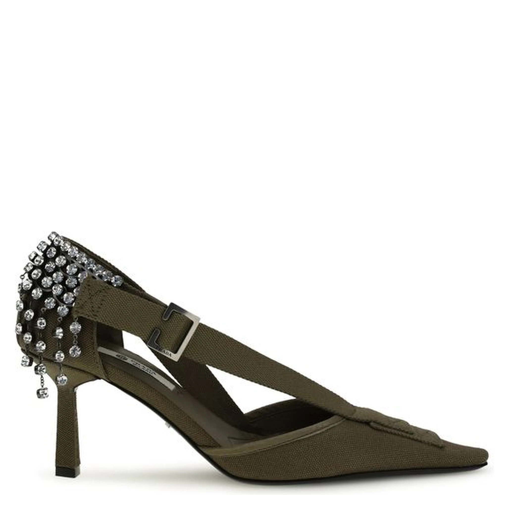 Bicolor Cotton High Heel Pumps