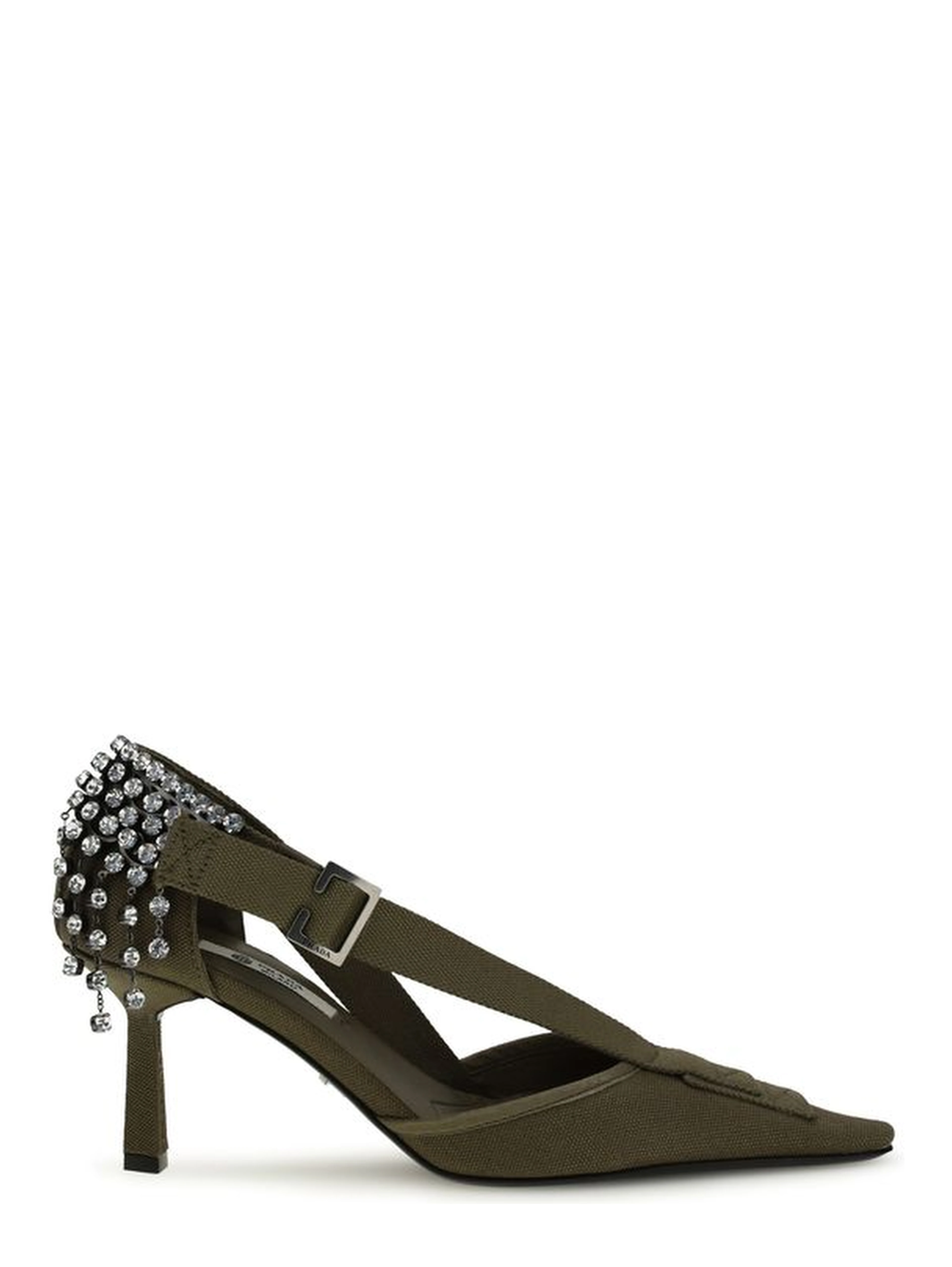 Bicolor Cotton High Heel Pumps