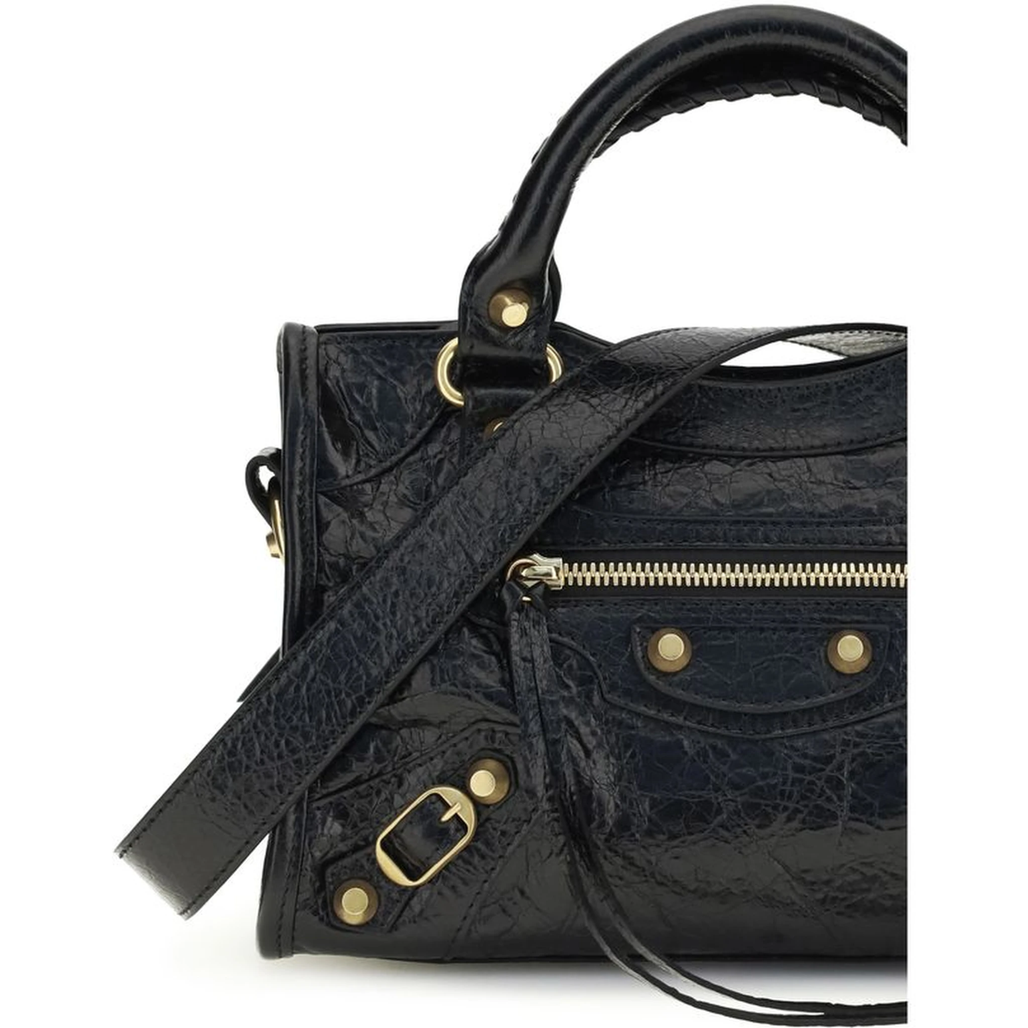 حقيبة كتف من جلد الخروف الأسود (Ovis Aries Aries)