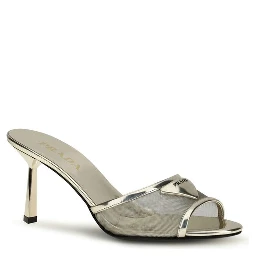 Silver Calf Leather Bos Taurus Stiletto Heel Sandals